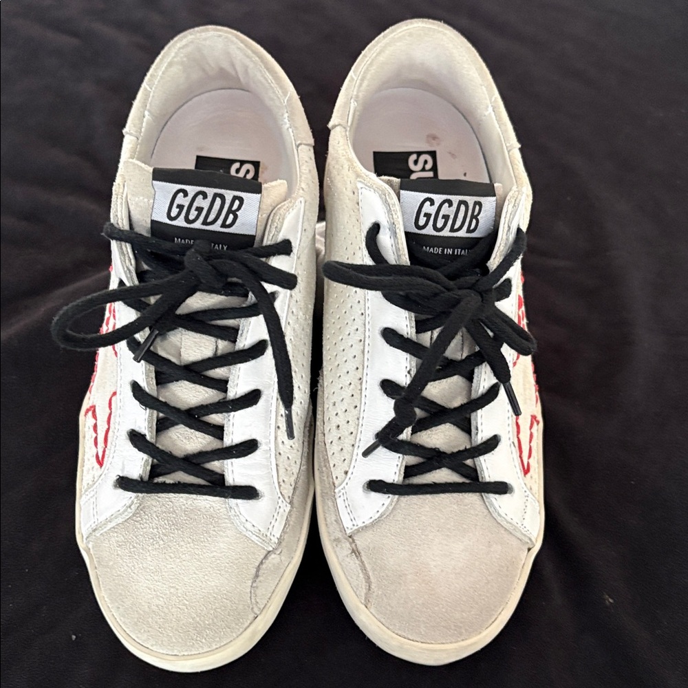 Golden Goose Stitched Red Heart / Star Superstar Size 35 - Picture 3 of 14